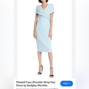 Badgley Mischka,crepe dress,pleated faux wrap,mother of bride or graduate, Nwot